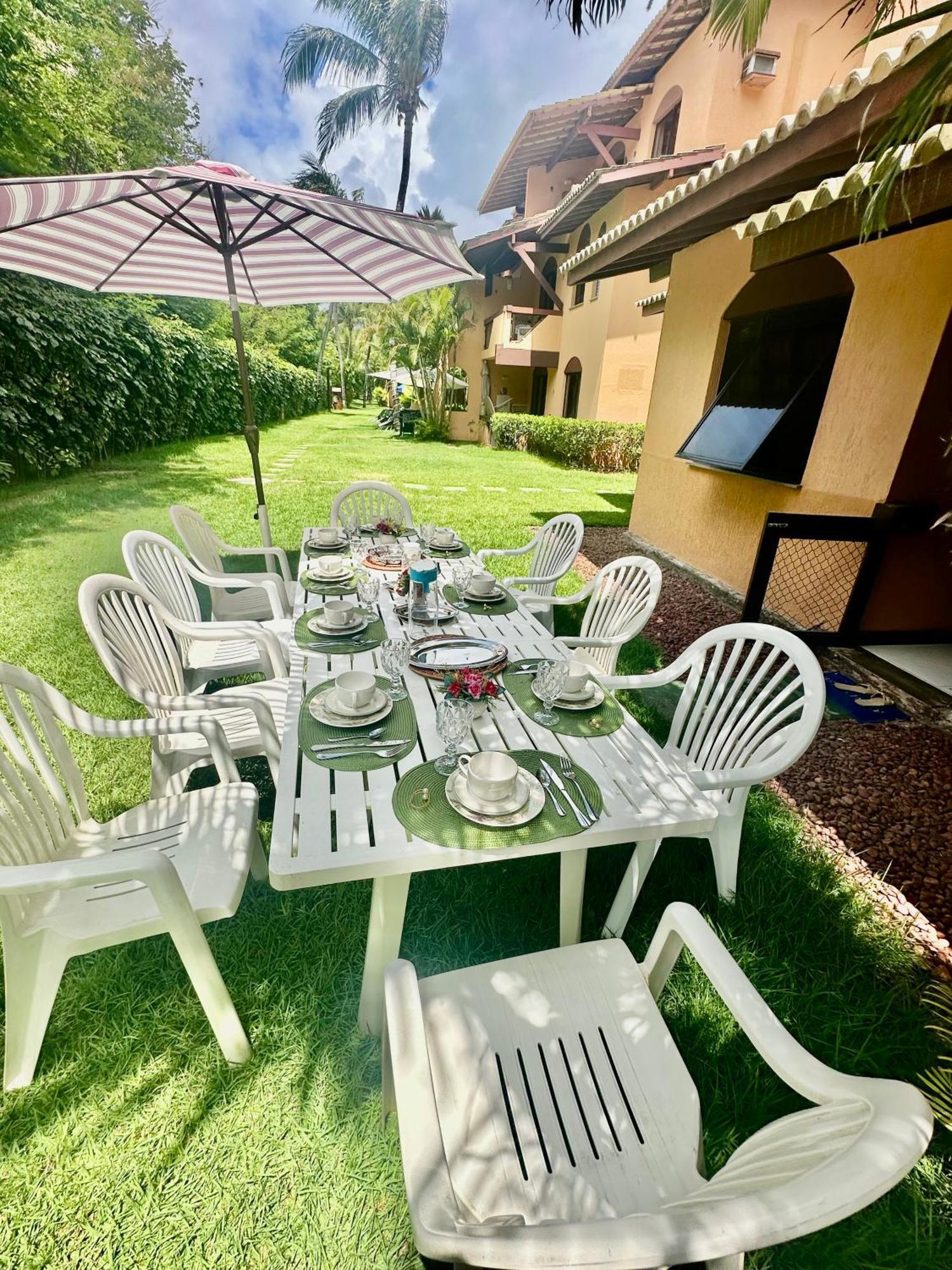 Flat Guarajuba 4 Quartos Terreo A Beira Mar - Pe Na Areia - Governanca Com Arrumadeira E Wi Fi Inclusos Camassari Exterior photo